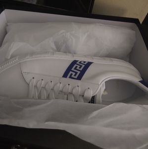 Men's size 11 1/2 Versace white and blue shoes